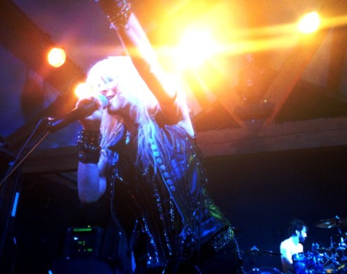 Doro Pesch onstage. Photo by Alec Damiano. 
